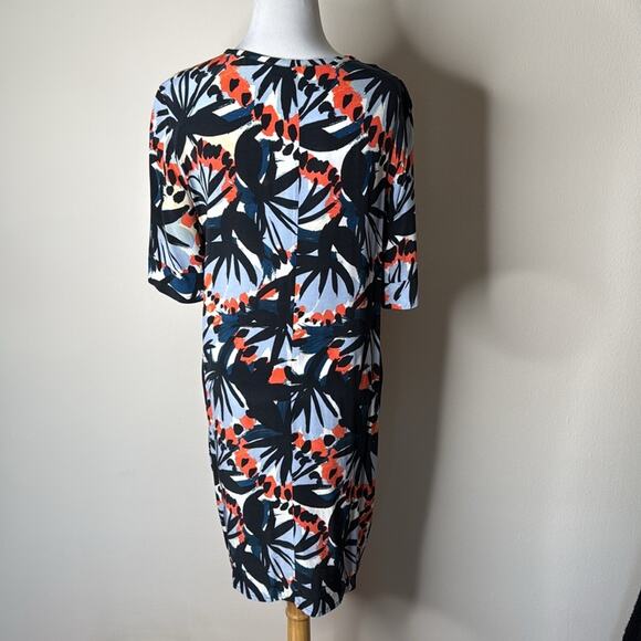Whistles Navy and Orange Palm Patterned Dress - Picture 4 of 6